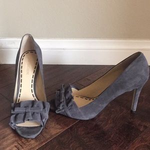 Grey suede heels